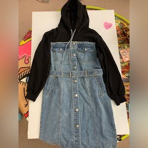 Jersey jean dress kpop bta Blackpink style large